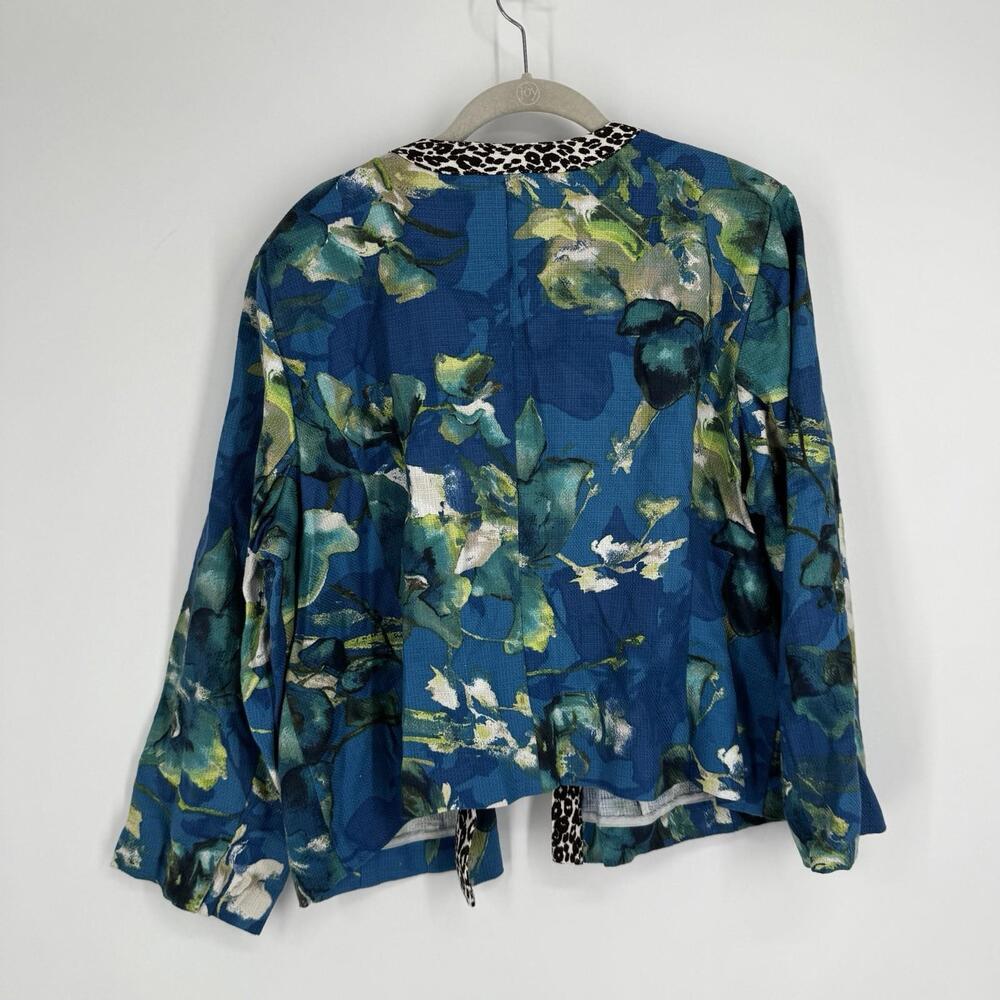 Chico's jacket 3 XL noelle II mixed print cotton floral animal print office work - Picture 4 of 4